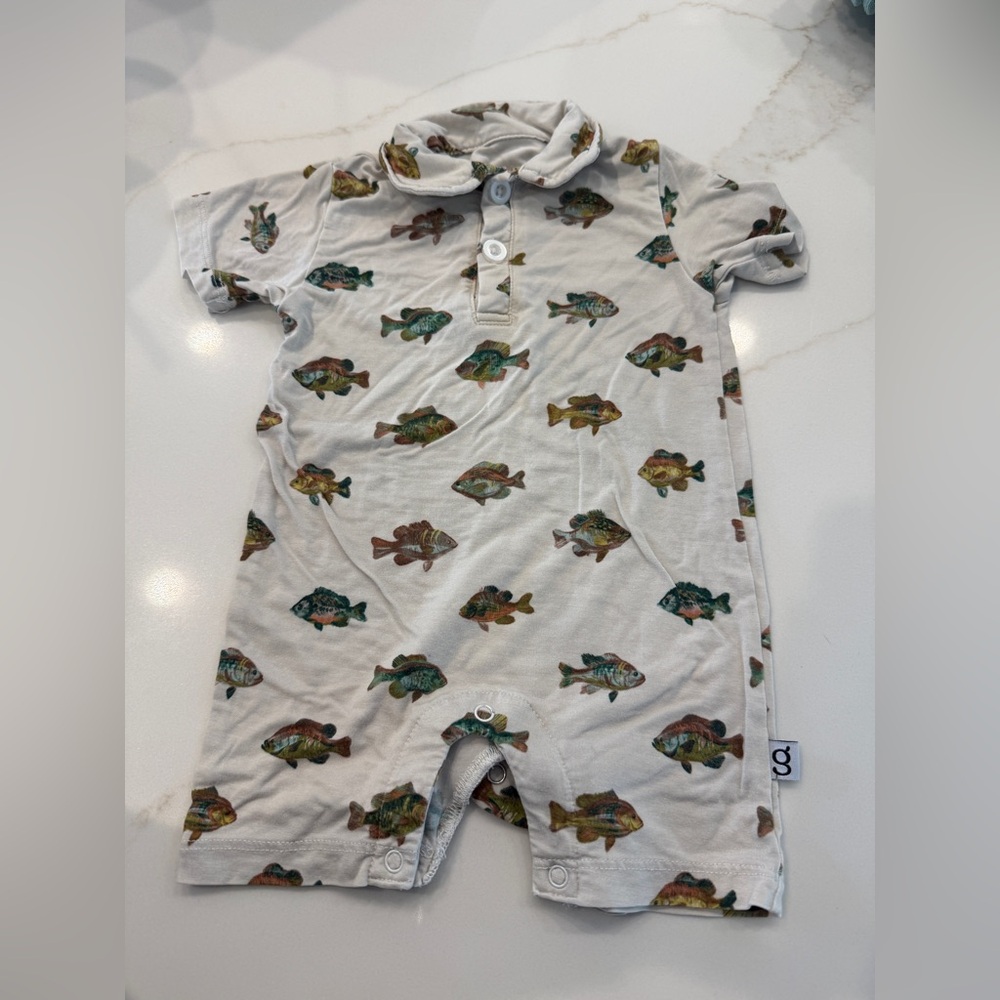 Goosies lake fish polo romper